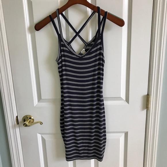 Ribbed Body con striped tank dress - Picture 3 of 8